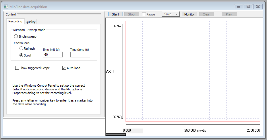 Microphone recording interface